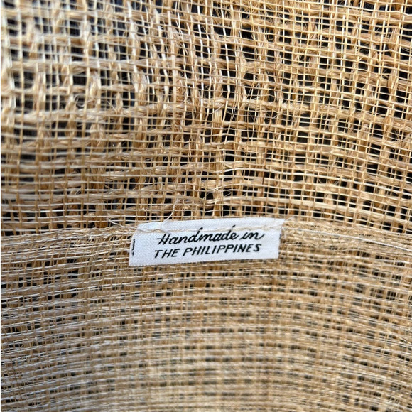 Philippine Floral Raffia Purse Embroidered Wooden Handle Handmade‎ - Picture 7 of 8